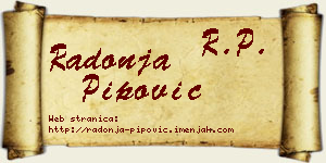 Radonja Pipović vizit kartica